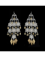 Valland kort ørepynt hvit/forgylt